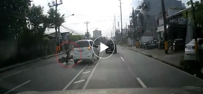 Huli ka! Hit and run car caught by heroic motorcyclist caught on video