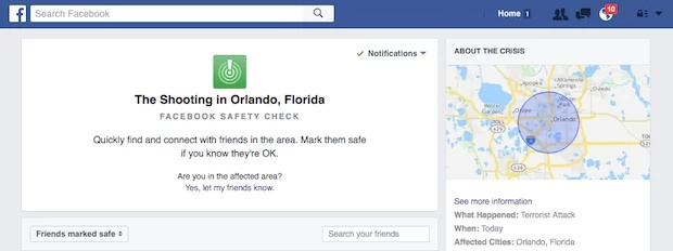 Facebook activated “Safety Check” function for the first time in US Facebook activated “Safety Check” function for the first time in US