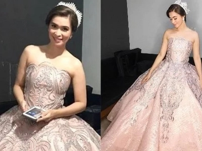 Sunshine Cruz is pretty in pink in her princess-like Santacruzan gown