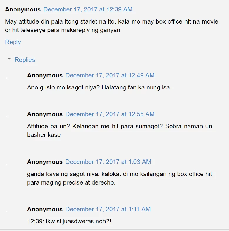 Sinupalpal! Andrea Torres fiercely fires back to basher Sinupalpal! Andrea Torres fiercely fires back to basher