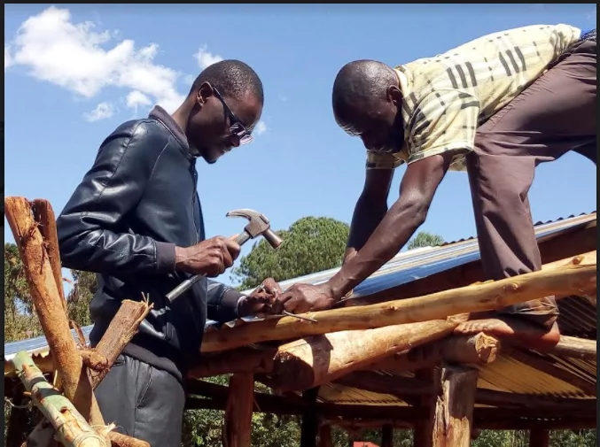 Jubilee MP leads the way in replacing constituents' grass-thatched structures with iron-roofed houses Jubilee MP leads the way in replacing constituents' grass-thatched structures with iron-roofed houses