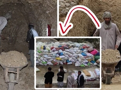 This tunnel is used for storing the most precious thing in the world for these men. Check what's inside these bags that are so carefully stored inside