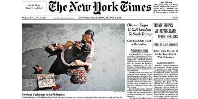Duterte’s war on drugs on front page of New York Times Duterte’s war on drugs on front page of New York Times