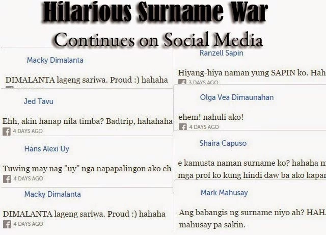Hilarious Surname Wars! FEU netizens poked fun of their funny last names Hilarious Surname Wars! FEU netizens poked fun of their funny last names