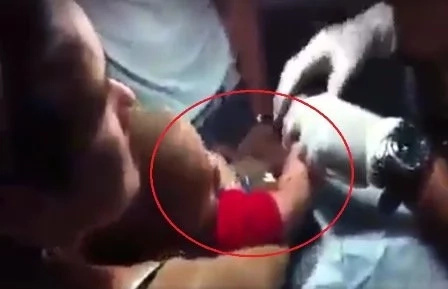 Child cries as his mom forces him to get a tattoo Child cries as his mom forces him to get a tattoo