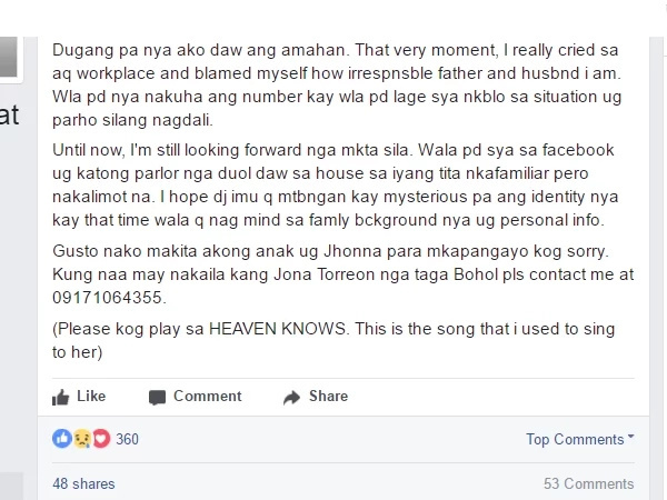 Man shares story to contact ex-girlfriend who is the mother of his child. He wants to see his child but how? Man shares story to contact ex-girlfriend who is the mother of his child. He wants to see his child but how?