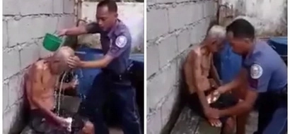 Kindhearted cops takes care of old man abandoned by his children in Zamboanga