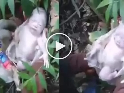 Villagers rescued a newborn child abandoned by parents