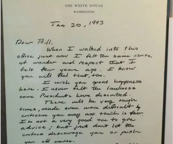 Bush 41's 1993 Letter to Clinton Goes Viral After Trump's Debate Comment Bush 41's 1993 Letter to Clinton Goes Viral After Trump's Debate Comment