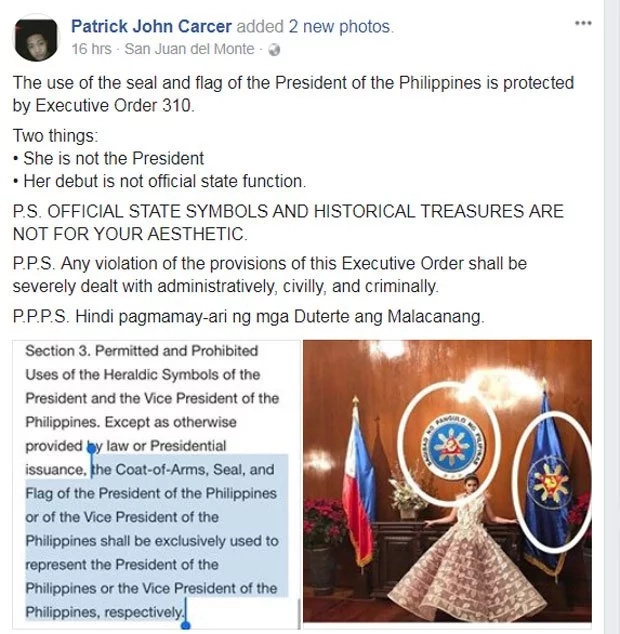 Did Isabelle Duterte violate Executive Order 310?