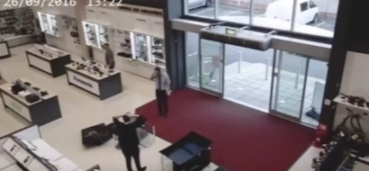 CCTV Captures A Clumsy Customer Hilariously Breaking 4 Flatscreens TVs