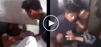 Brutal na asawa! Violent Pinoy caught on camera abusing his helpless wife and child