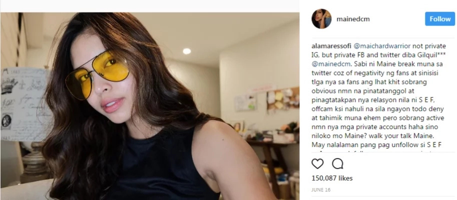 You won't believe how a netizen bashed Maine Mendoza on Instagram! You won't believe how a netizen bashed Maine Mendoza on Instagram!