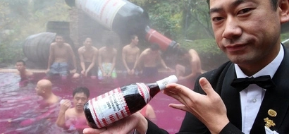 Swim in your favorite beverage at this Japanese spa!