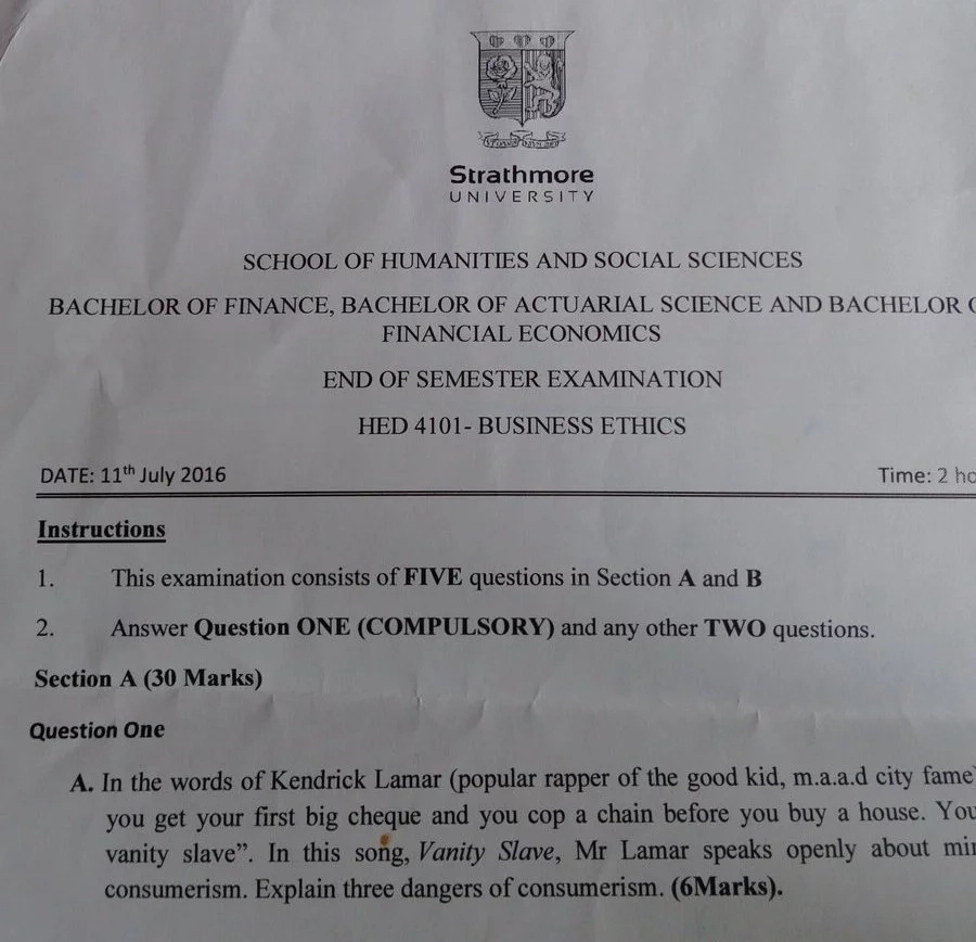 Kenyan lecturer sets exam based on Kendrick Lamar song