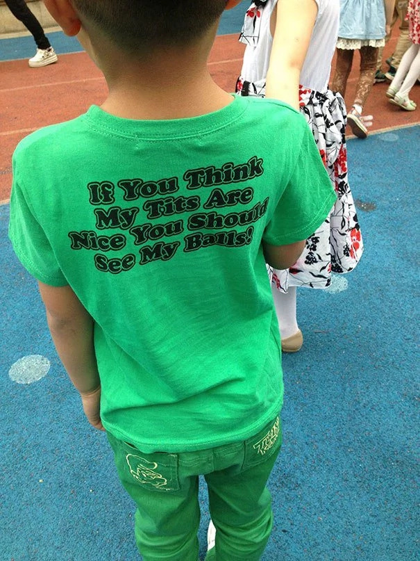 Hilarious English statements find their way on clothing Hilarious English statements find their way on clothing
