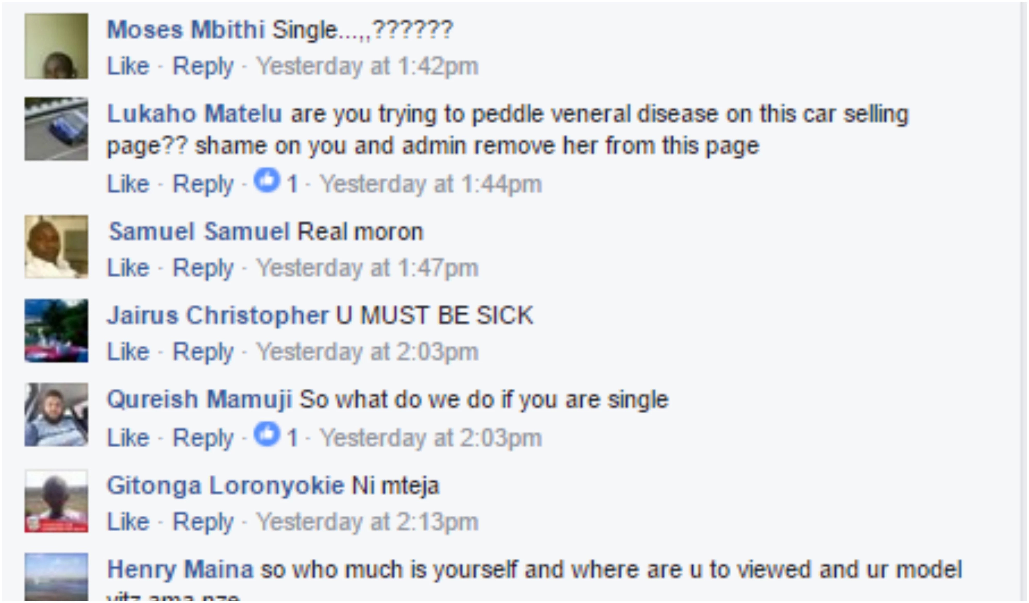 Beautiful Kenyan lady advertises herself on Facebook. She did not expect what came next