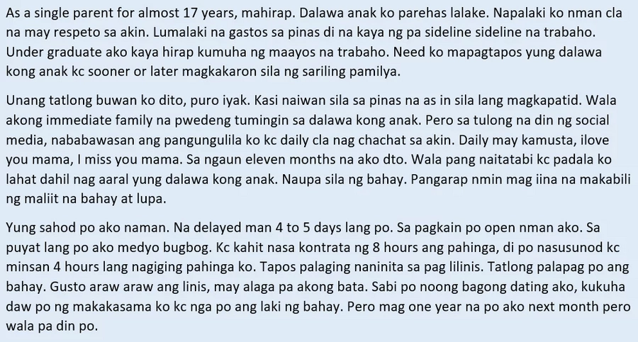 Todo kayod para maabot ang pangarap! Inspiring story of an OFW from Bahrain who's also a single mother of 2 boys Todo kayod para maabot ang pangarap! Inspiring story of an OFW from Bahrain who's also a single mother of 2 boys