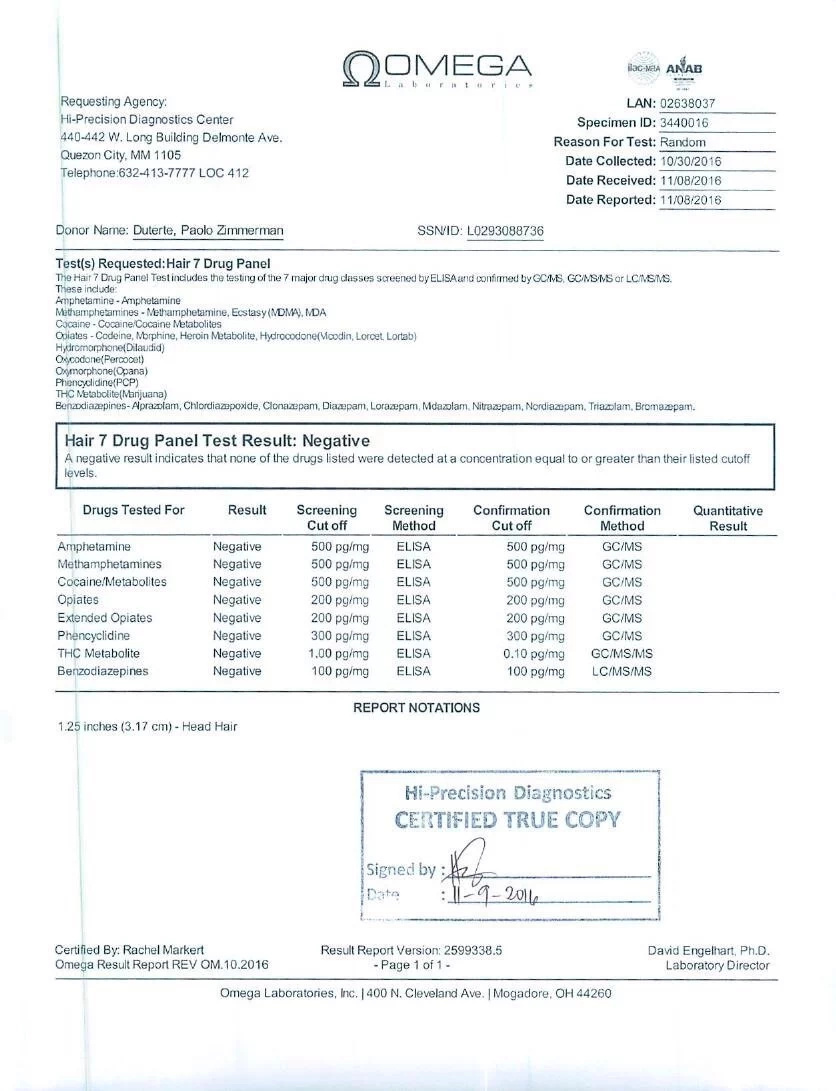 my drug test results quest diagnostics