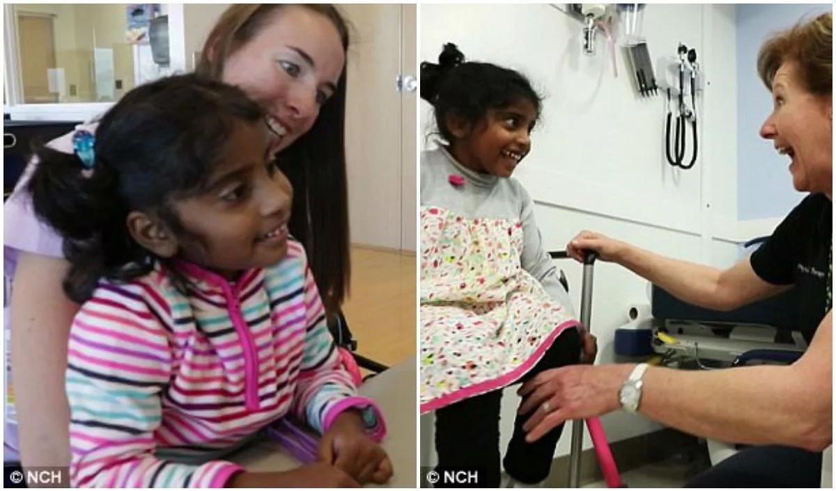 Girl, 5, with cerebral palsy walks for the first time after surgery Girl, 5, with cerebral palsy walks for the first time after surgery