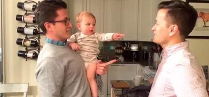 WATCH: Cute baby meets his dad’s identical twin, what happens next will make you laugh