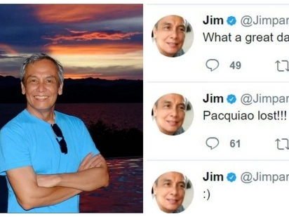 Personalan na ba ito? Netizens enraged by Jim Paredes after allegedly 'celebrating' Manny Pacquiao's loss against Jeff Horn