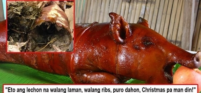 Nilinlang sa Pasko! Netizen lambasts seller of lechon baboy worth P5K after they discovered on Noche Buena it was hollow without ribs