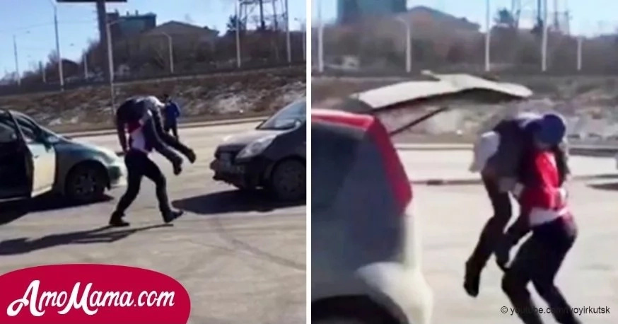 Oksana Kosheleva was extremely angry when a male driver cut her off in the parking lot Oksana Kosheleva was extremely angry when a male driver cut her off in the parking lot