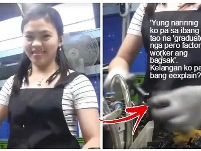 This Pinay college graduate is proud of her work abroad as a factory worker. Find out her inspring story here!
