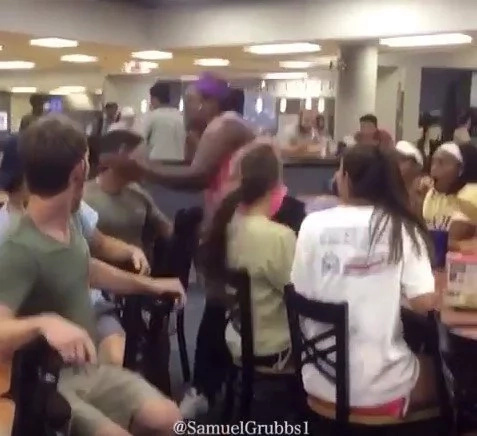 This girl knocks this guy out cold for pulling on her ponytail This girl knocks this guy out cold for pulling on her ponytail