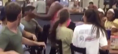 This girl knocks a guy out cold for pulling on her ponytail