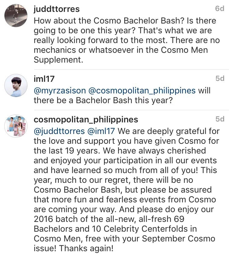 Cosmo PH fails avid fans of bachelor bash Cosmo PH fails avid fans of bachelor bash