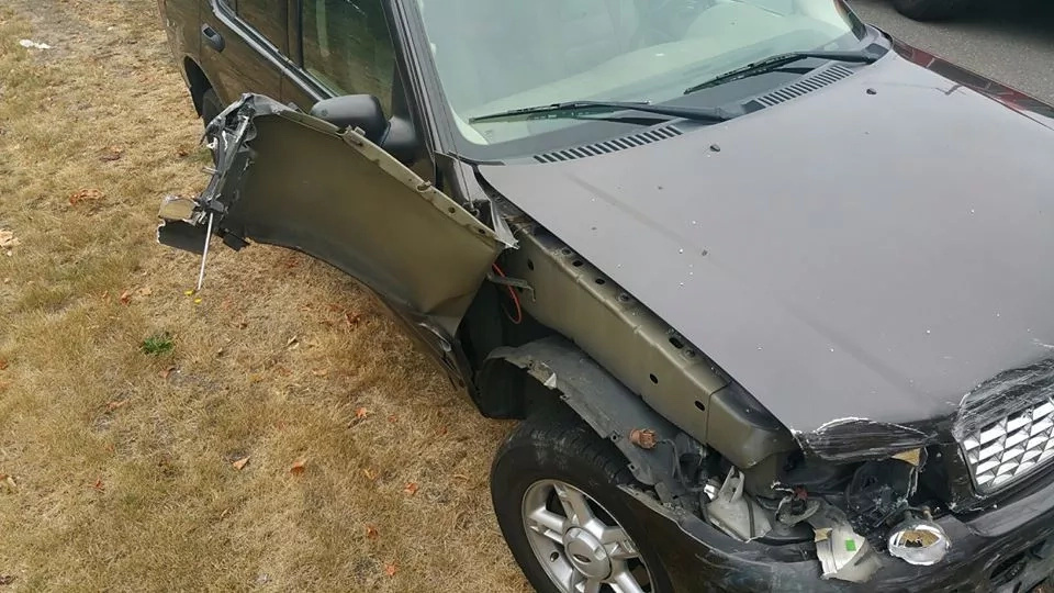 Two kids 3 and 5 years old decided to visit their grandma driving mom's SUV Two kids 3 and 5 years old decided to visit their grandma driving mom's SUV