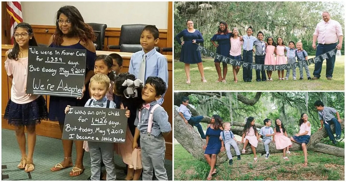 This couple with 1 biological son adopts SEVEN siblings abandoned by their own mom (photos, video)
