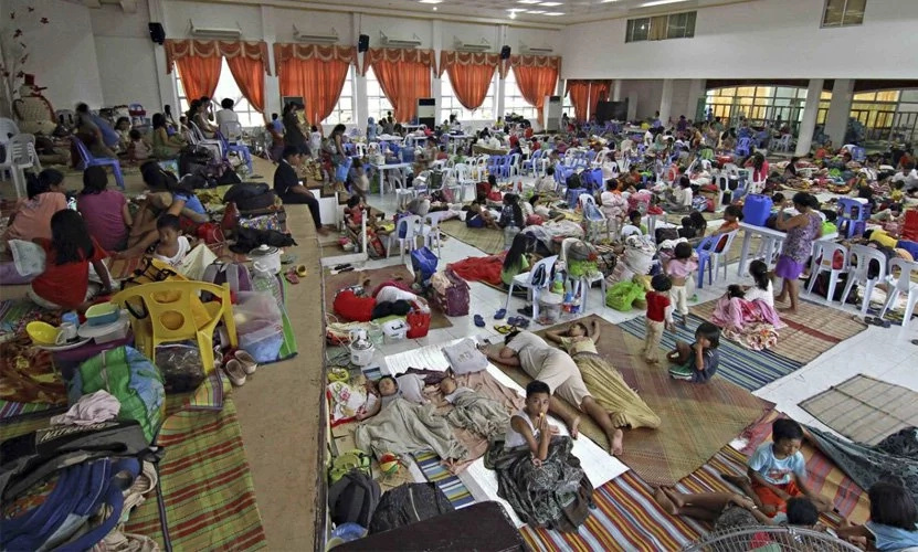 Evacuation centers are home to more than 7,000 people Evacuation centers are home to more than 7,000 people