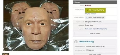 Duterte Halloween mask will surely give you the scare