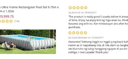 Netizens are giving totally hysterical reviews at this 120k pool being sold online