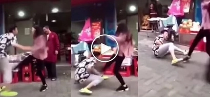 Hoy, gutom na ako! Angry girlfriend kicks boyfriend's balls 9 times for refusing to buy her fruits