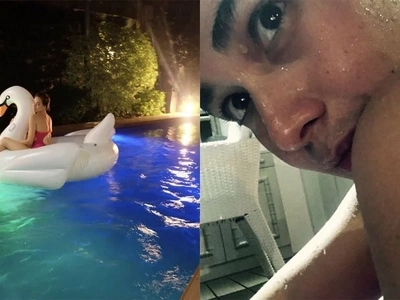 Home alone? Bea Alonzo avoids socializing this weekend and opts to relax at her own swimming pool instead