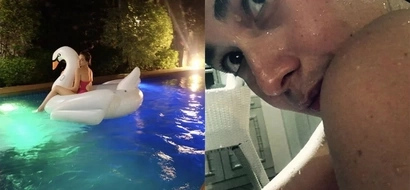 Home alone? Bea Alonzo avoids socializing this weekend and opts to relax at her own swimming pool instead