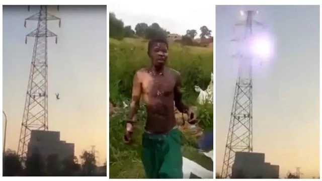 Indestructible! Man hit with 30,000 volts of electricity, falls to the ground and survives (photos, video)