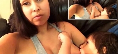 See what this breastfeeding mum did to her kids that made crazy all the Internet (photos, video)