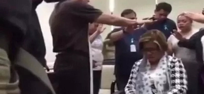 Emotional video of Leila de Lima being prayed over by priest, supporters before her arrest goes viral