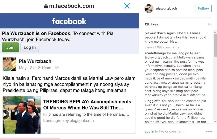 Pia Wurtzbach warns of poser praising Marcos Pia Wurtzbach warns of poser praising Marcos