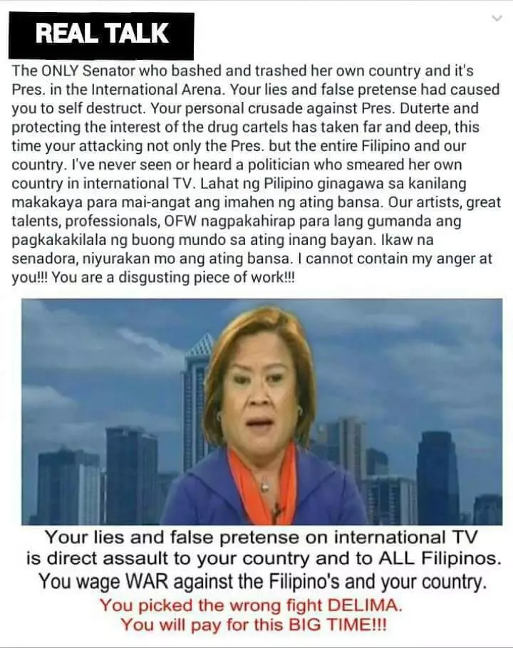 Canadian writes open letter to De Lima Canadian writes open letter to De Lima