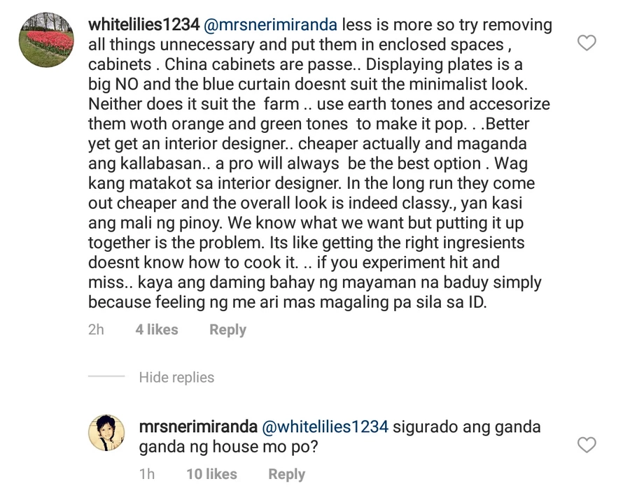 Netizen na nanglait sa bahay, daig pa ang interior designer! Chito and Neri Miranda engages basher of their home Netizen na nanglait sa bahay, daig pa ang interior designer! Chito and Neri Miranda engages basher of their home