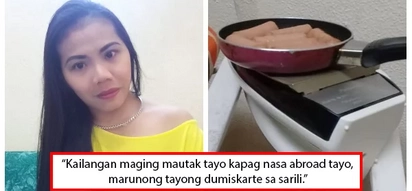 Grabe ang amo niya! OFW cooks her food with a flat iron to hide from her employer