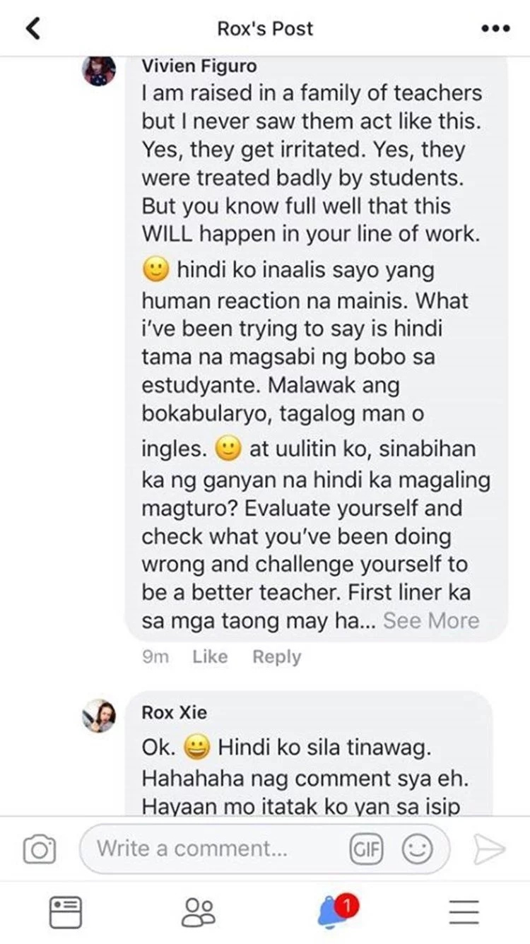 Teacher calls student as 'bobo' on social media Teacher calls student as 'bobo' on social media