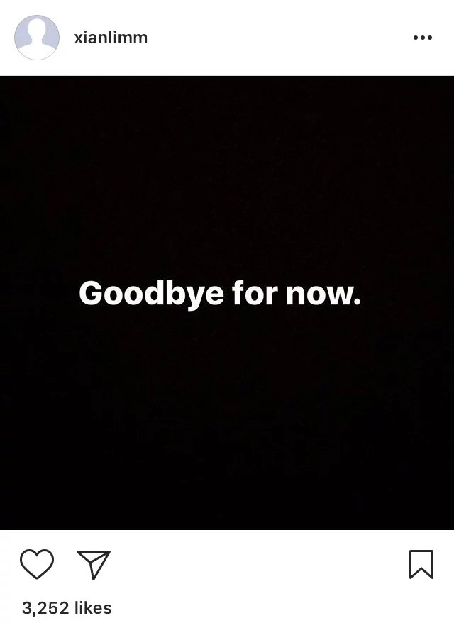 “Goodbye for now”: Xian Lim Puzzles Fans With Cryptic IG Post “Goodbye for now”: Xian Lim Puzzles Fans With Cryptic IG Post