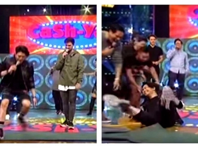 Vhong Navarro suffers painful accident while playing Cash-Ya on 'It's Showtime!' He then blamed Billy Crawford for what happened to him!